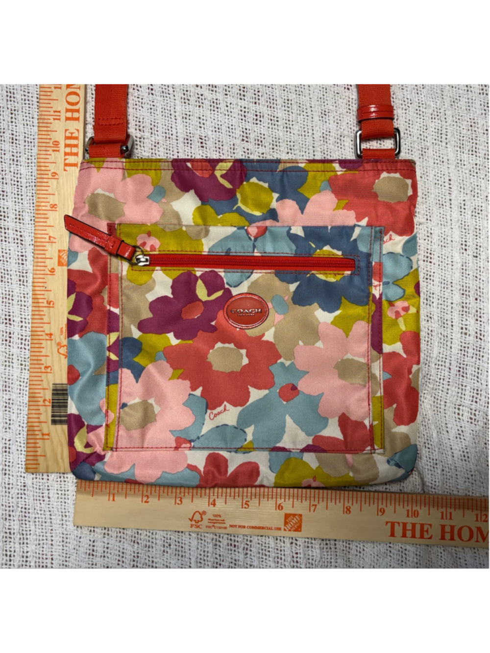 COACH Getaway Floral Nylon Y2K Travel Crossbody File Bag Multicolor F30021 - Picture 10 of 13